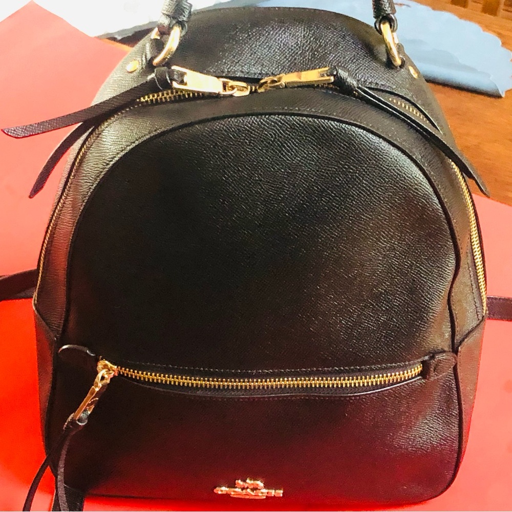 Coach Jordyn Black Leather Backpack - Picture 3 of 12